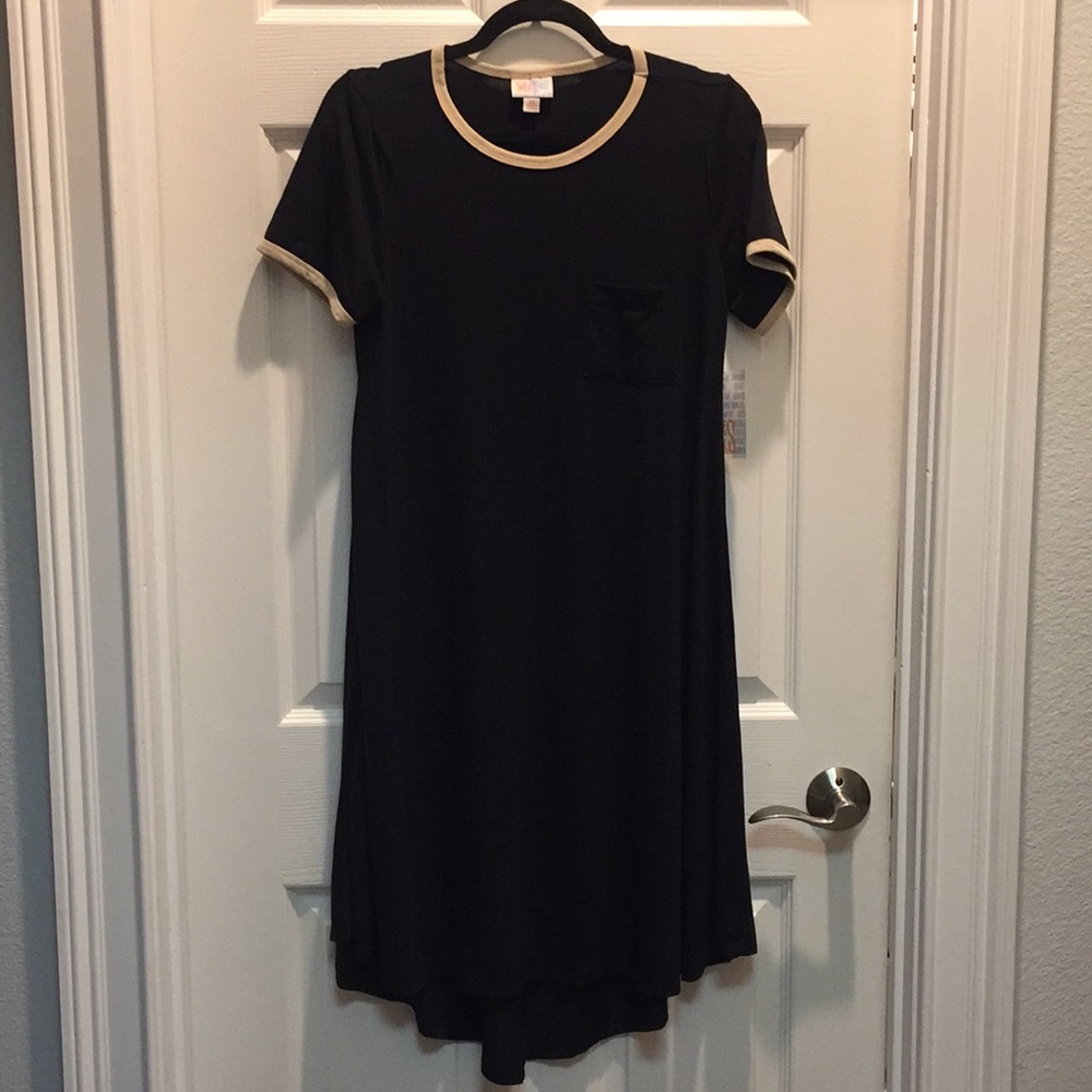 LuLaRoe Carly dress black with tan- size XS